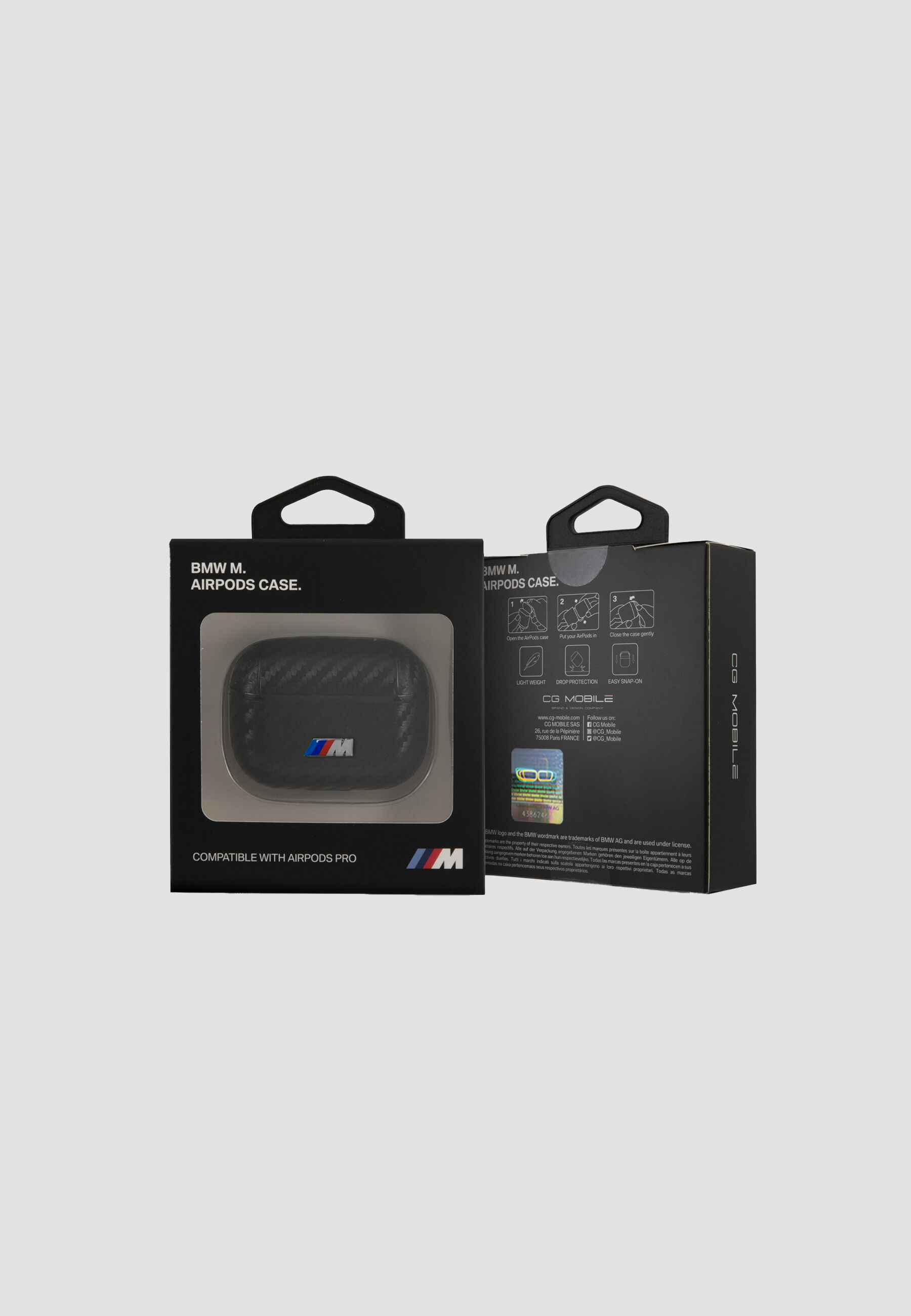 BMW M Power Carbon Series Case For Apple AirPods Pro 2 – Black Metal Logo