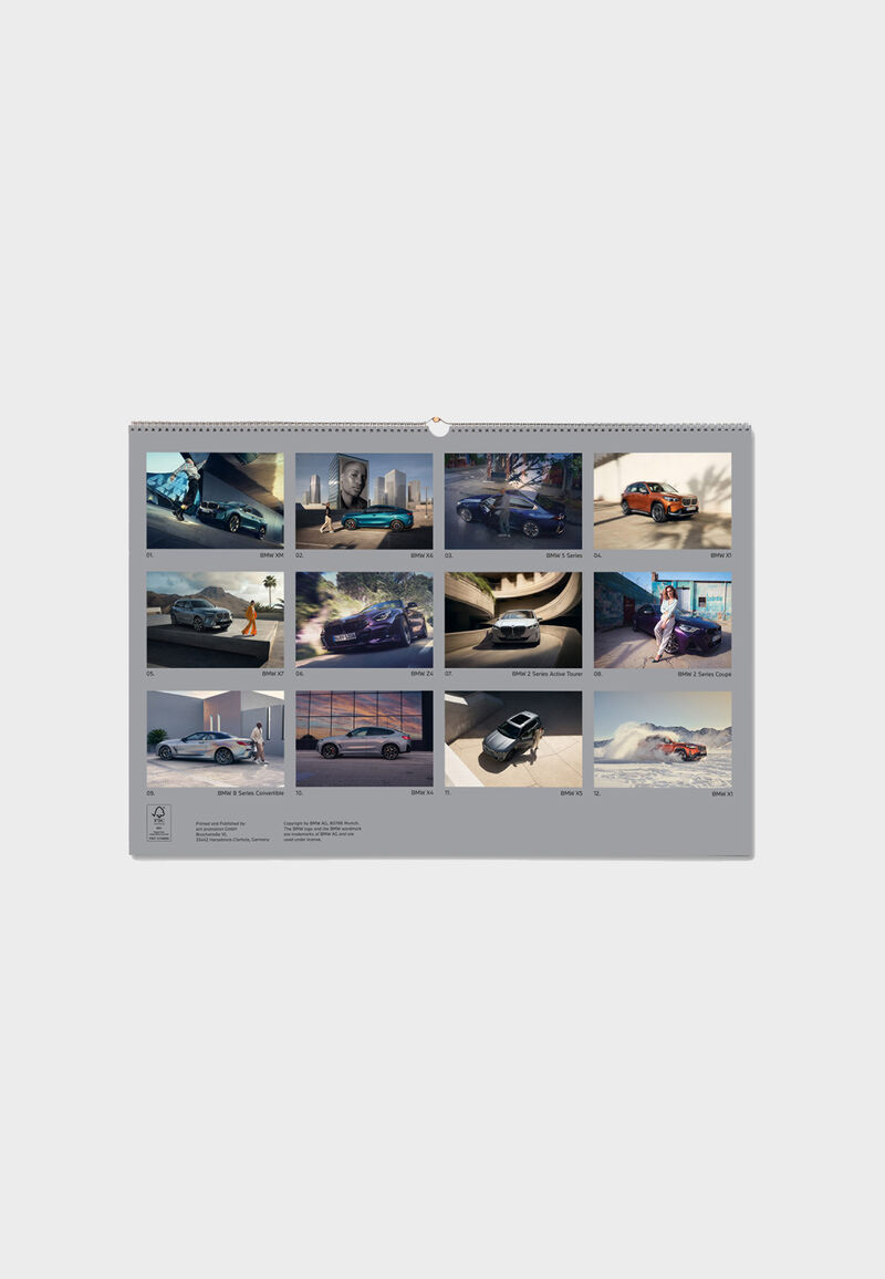 Calendario de pared de BMW